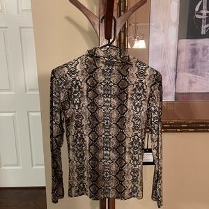 Boston proper snake turtleneck top NWT